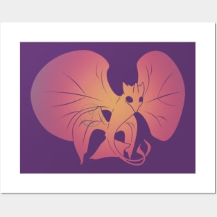 Faerie dragon orchid silhouette Posters and Art